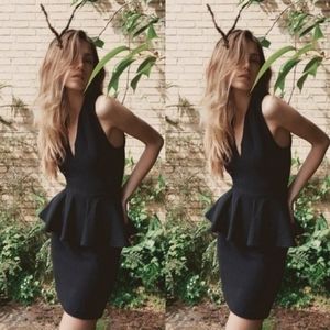 Ganni black peplum dress